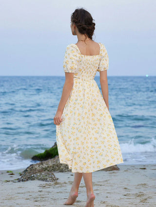 Victorian Spring Slit Party Sundress with Pockets