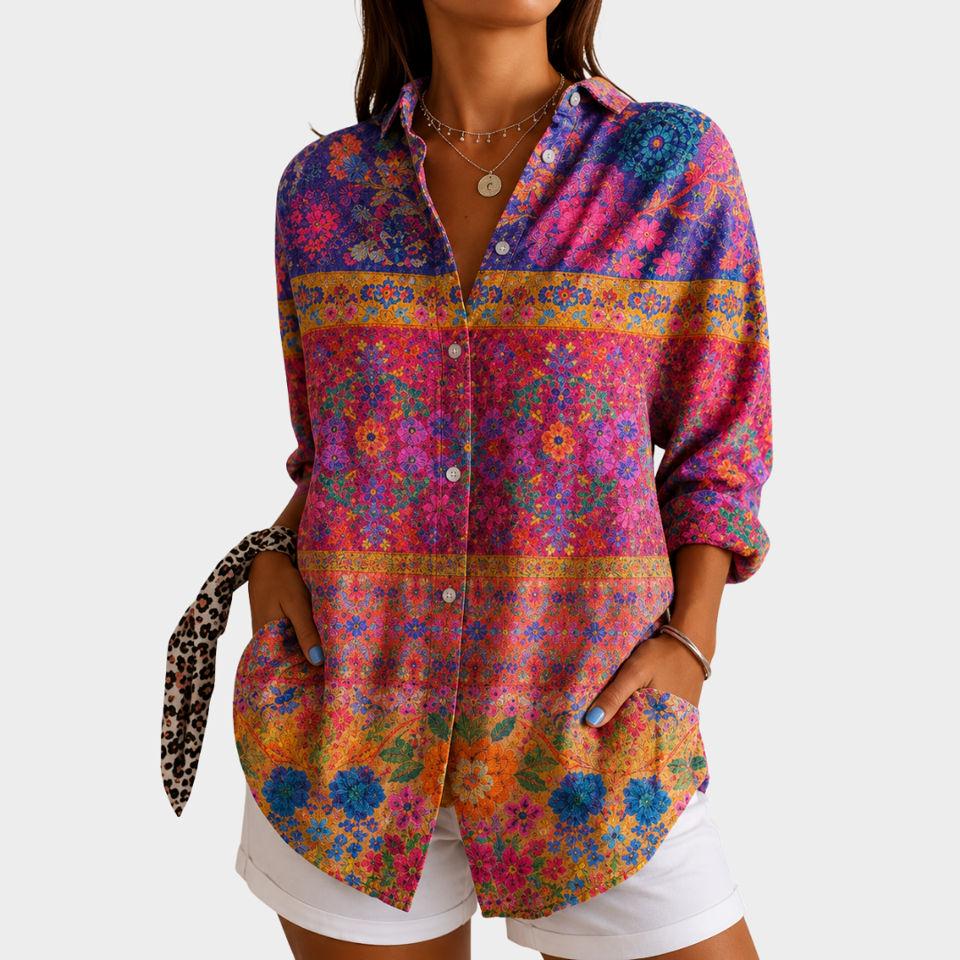 MARGAUX | Garden Mosaic Blouse