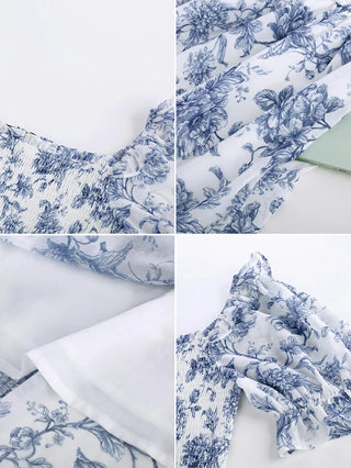 ARLETTE™ - Puff-Sleeve Chiffon Pocket Dress