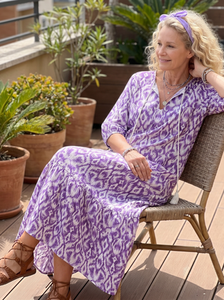 EUDOXIE - Printed Tassel-Tie Midi Dress
