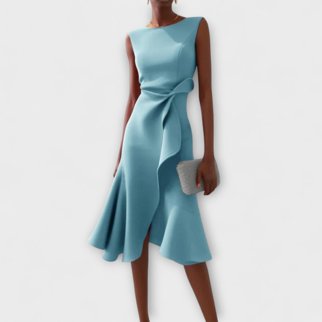 MARISSA™ –  Elegant Wrap-Style Sleeveless Dress