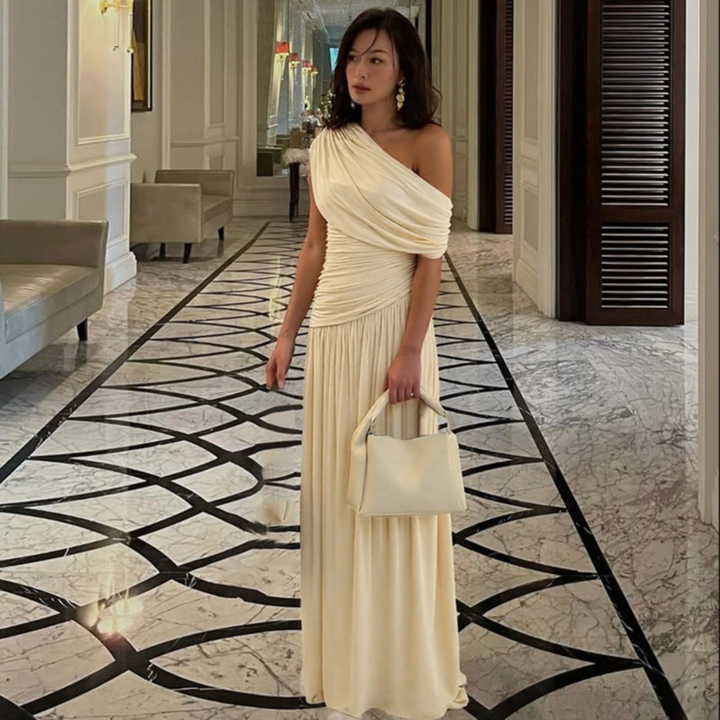 TALIA™ - Elegant One Shoulder Evening Maxi Dress