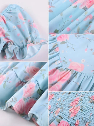 CONSTANCE™ - Off-Shoulder Double-Layer Floral Dress
