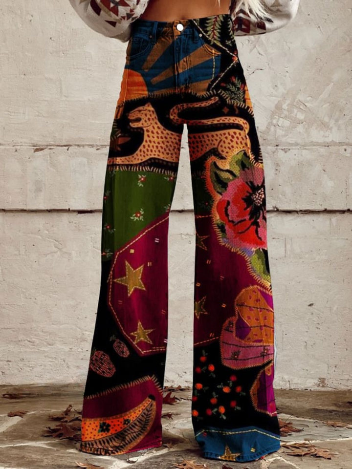 SOLENE™ - Bohemian Chic Wide-Leg Trousers