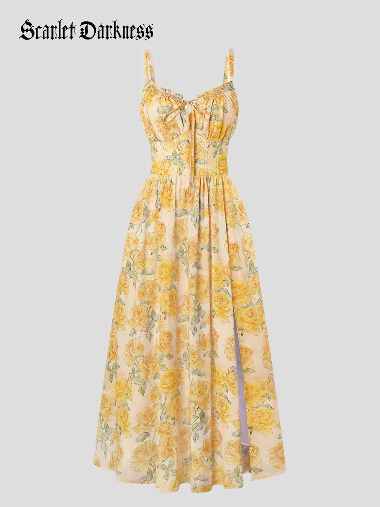 SUZANNE™ - Summer Slit Floral Dress