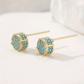 MARGOT - Gilded Turquoise Stud Earrings