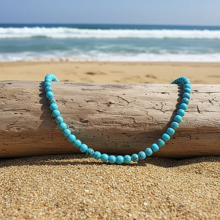 DELPHINE - Classic Turquoise Bead Necklace