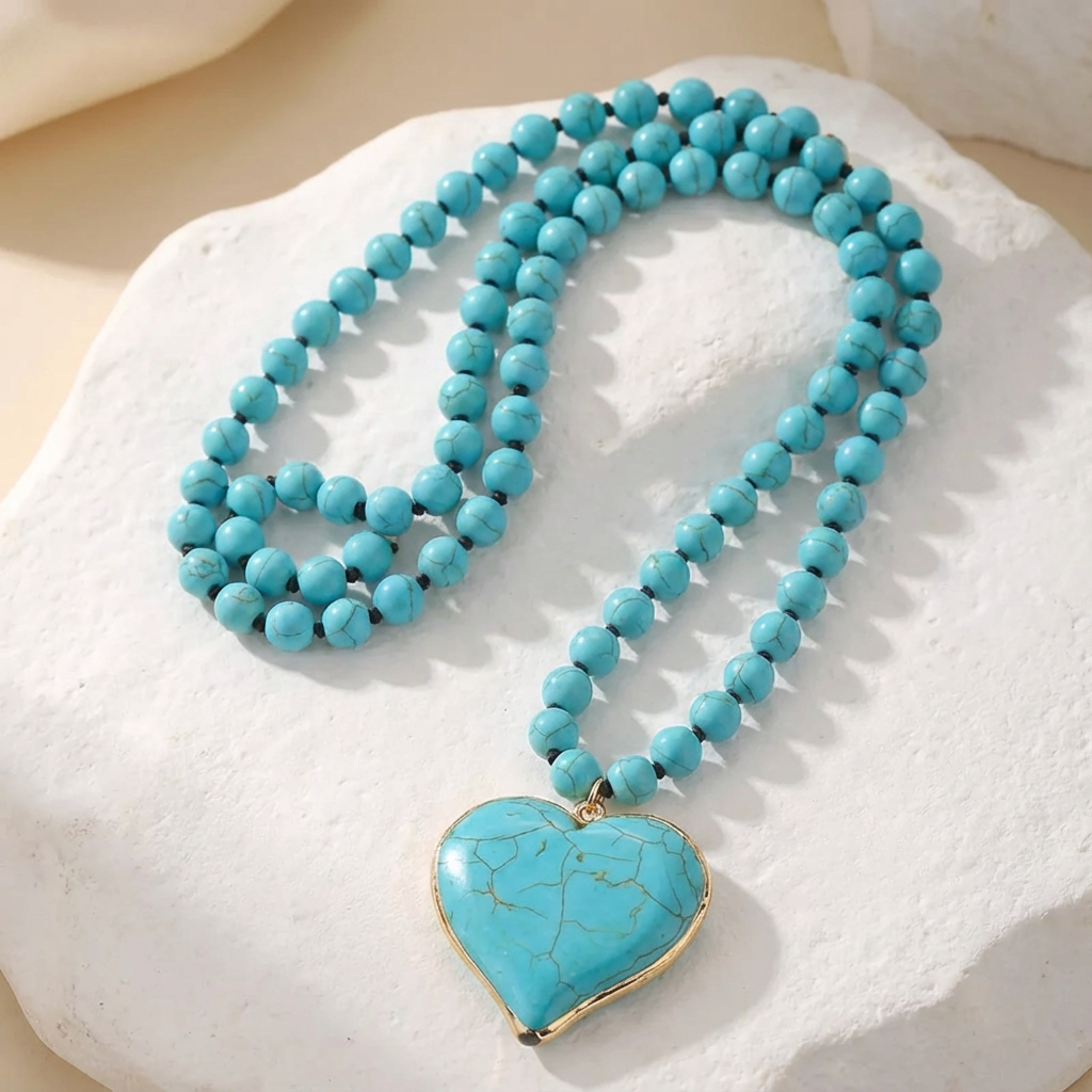 KATRIEN - Turquoise Heart Bead Necklace