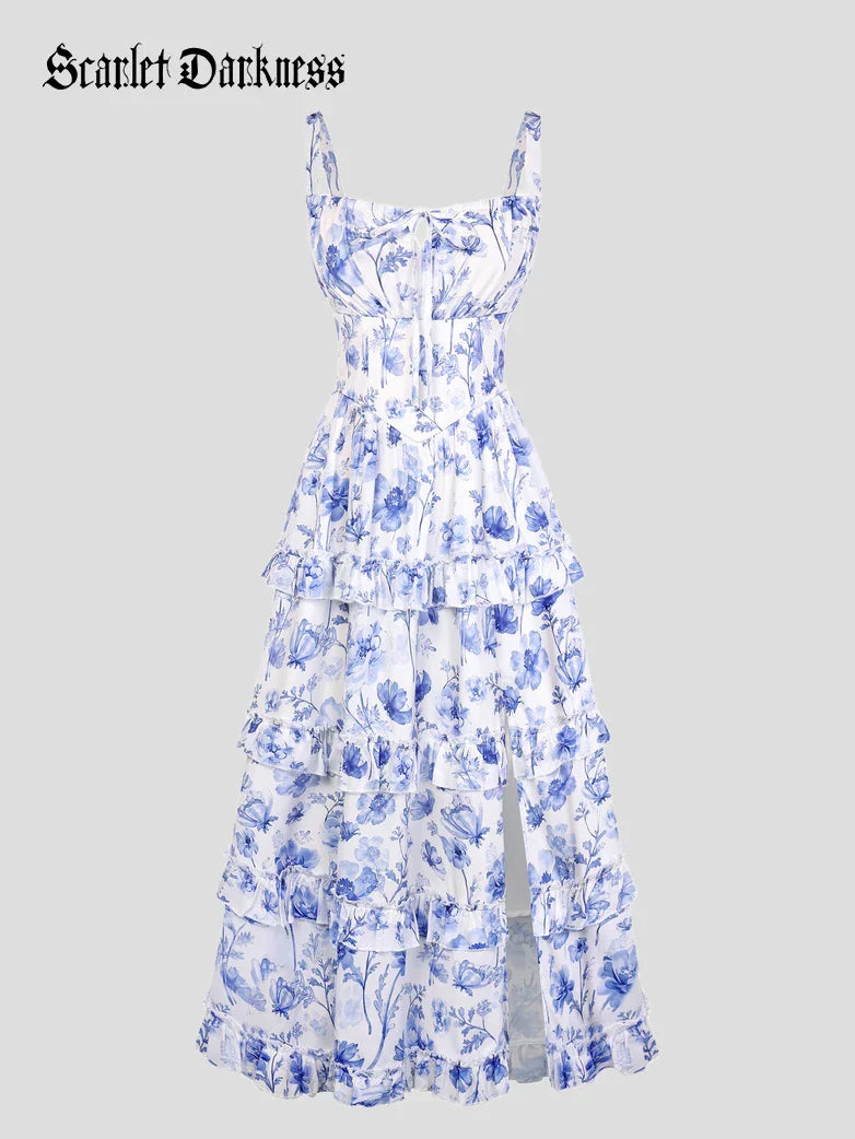 MADELEINE™ - Floral Front-Slit Pocket Dress