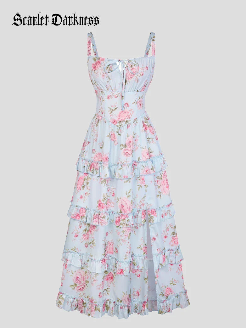 MADELEINE™ - Floral Front-Slit Pocket Dress