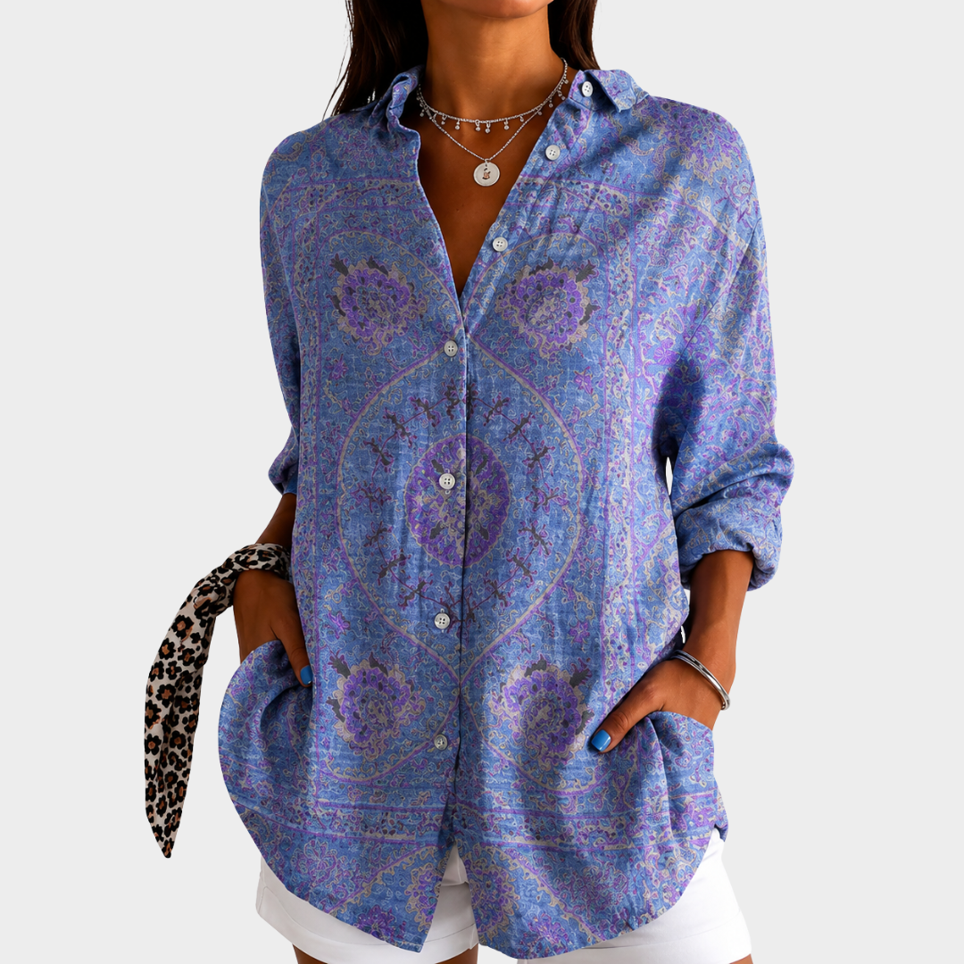 XIMENA | Lavender Mosaic Blouse