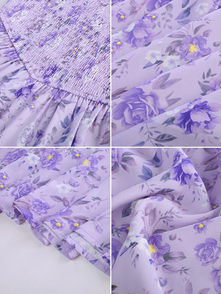 ARLETTE™ - Puff-Sleeve Chiffon Pocket Dress