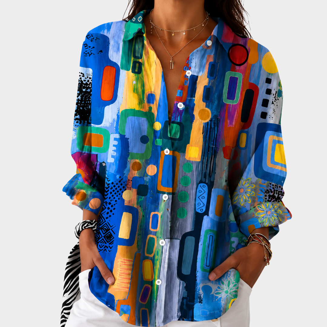 MARISOL | Vibrant Mosaic Blouse