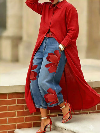 ROSALIE™ - Floral Print Wide-Leg Trousers