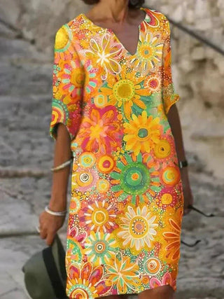 Vesper™ - Vibrant Floral Midi Dress