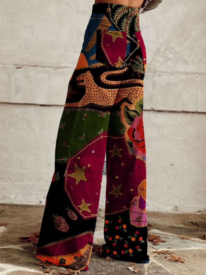 SOLENE™ - Bohemian Chic Wide-Leg Trousers