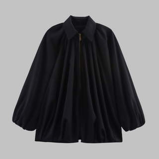 CHARLIZE™ - Vintage Oversized Puffed Batwing Sleeve Bomber Jacket