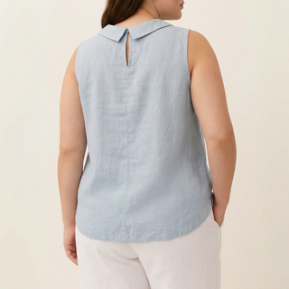 Genevieve | Sleeveless Roll Collar Top