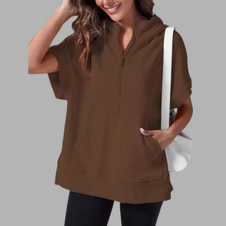 EMERLINDA™ – Relaxed Oversized Half-Zip Summer Hoodie
