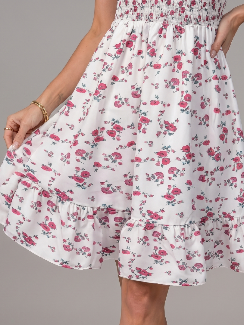 Cressida™ - Spaghetti Strap Floral Print Knee Length Dress