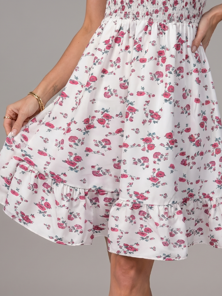 Cressida™ - Spaghetti Strap Floral Print Knee Length Dress