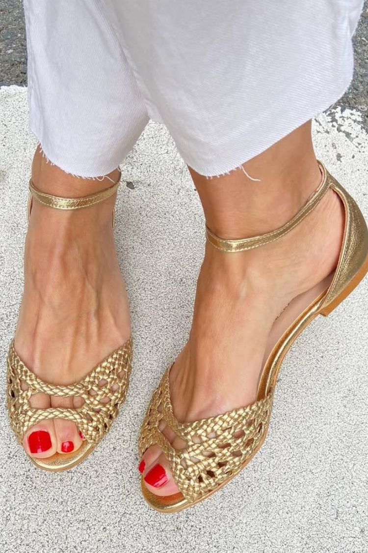 ISADORA™ - Woven Gold Statement Sandals