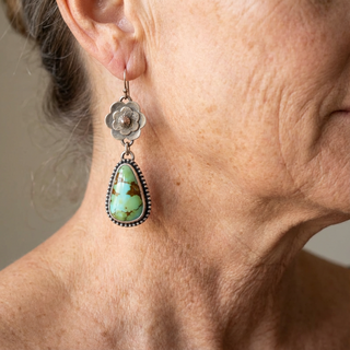 AZALEA - Turquoise Floral Drop Earrings