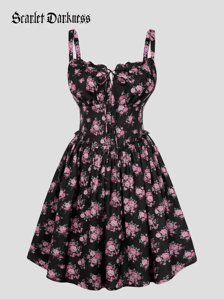 ROSELINE™ - Victorian Floral Corset Dress