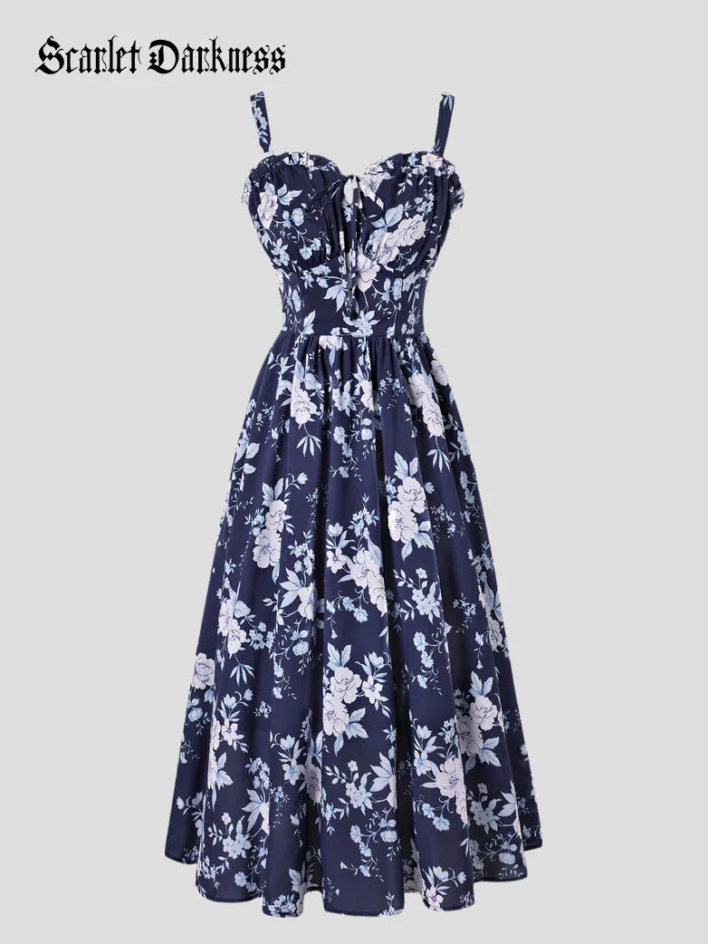 EDITH™ - Floral Corset Milkmaid Dress