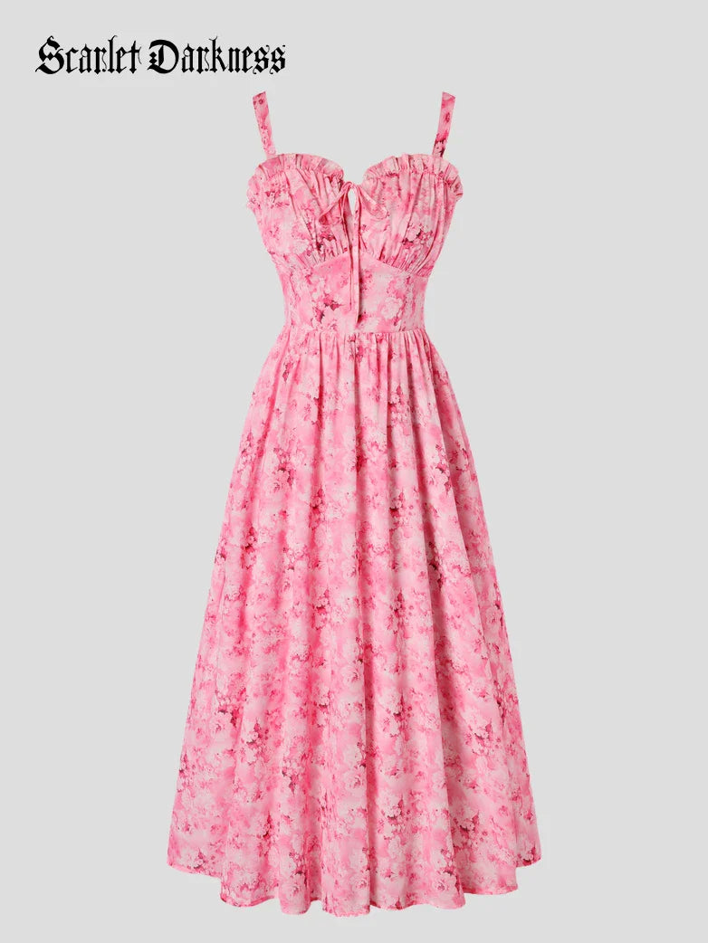 EDITH™ - Floral Corset Milkmaid Dress