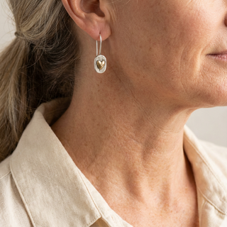 ANNELISE - Silver & Gold Heart Earrings