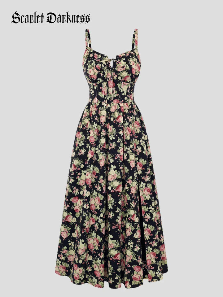 SUZANNE™ - Summer Slit Floral Dress