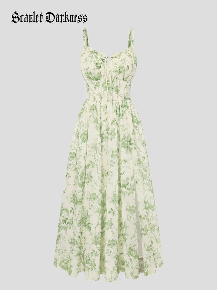 SUZANNE™ - Summer Slit Floral Dress