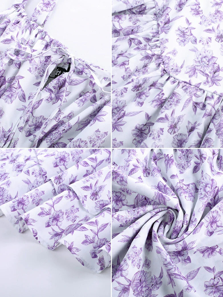 BERTHE™ - Summer Floral Puffy Corset Dress
