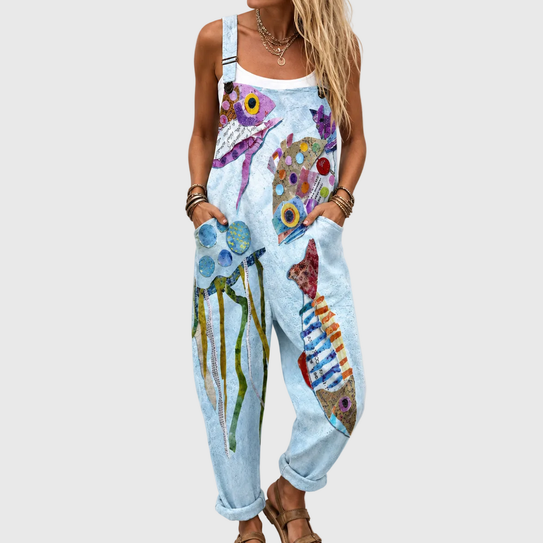 CATRIONA™ - Coastal Art Print Jumpsuit