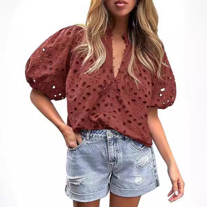 MAYUMI™ – Elegant Chic Puff Sleeve Long Sleeve Top