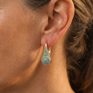 AURELIE - Turquoise Mosaic Bloom Earrings