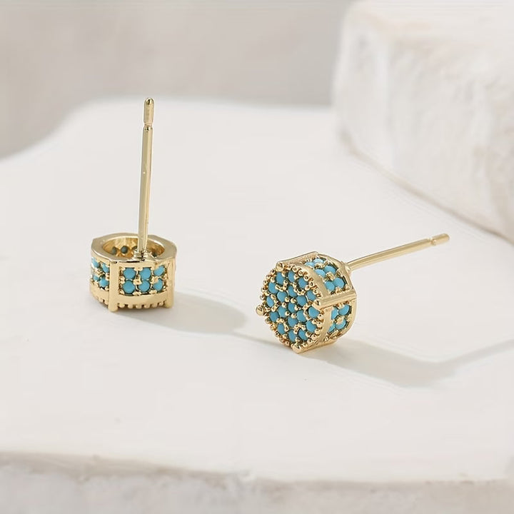 MARGOT - Gilded Turquoise Stud Earrings