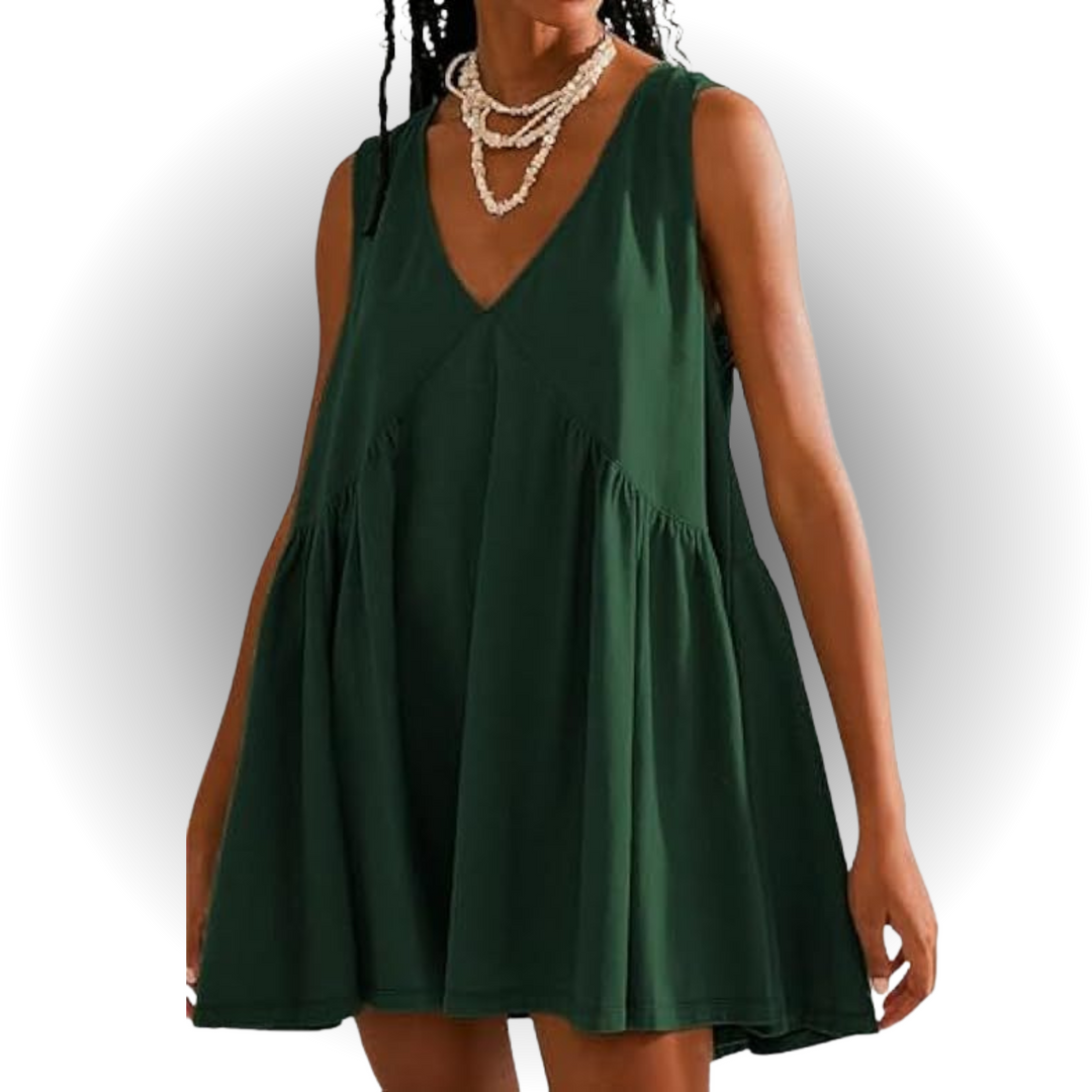 GARNETH™ – Casual Summer Sleeveless V-Neck Mini Dress