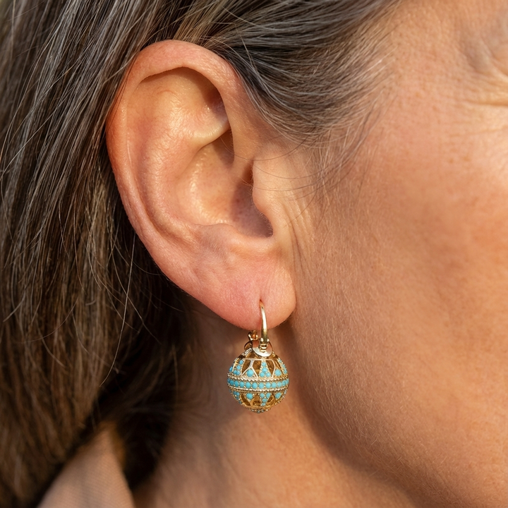 ROSALIND - Turquoise Filigree Globe Drops