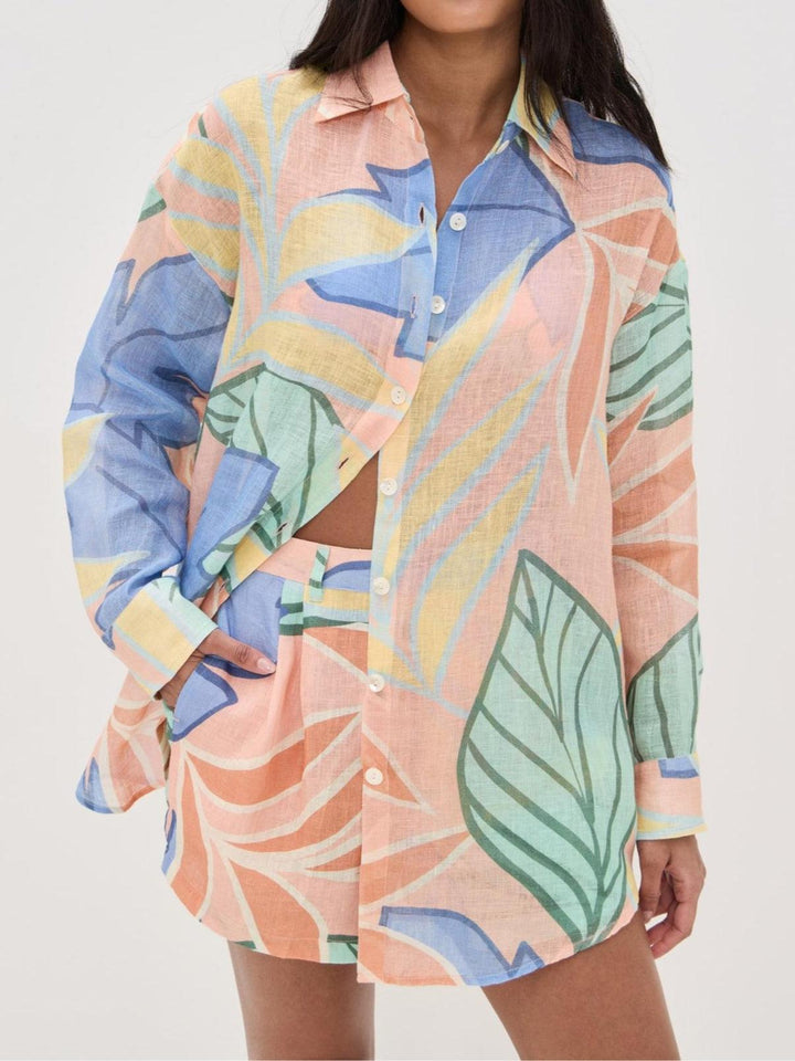 Lavinia™ - Tropical Leaf Printed Short Set