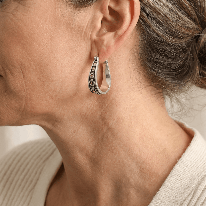FLORETTE - Hand-Cut Daisy Hoop Earrings