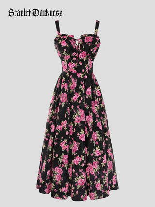 EDITH™ - Floral Corset Milkmaid Dress