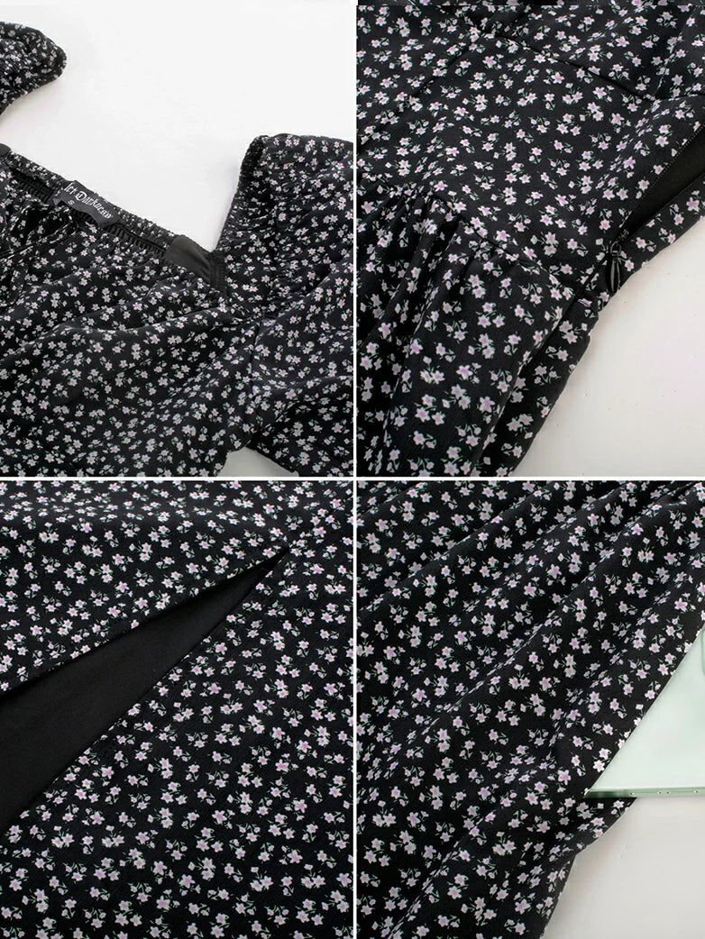 Victorian Spring Slit Party Sundress with Pockets