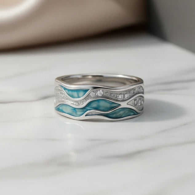 JULIETTE - Ocean Wave Turquoise Ring