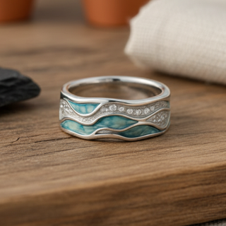 JULIETTE - Ocean Wave Turquoise Ring