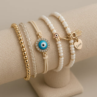 VALENTINE - Gold Hamsa Bracelet Bundle