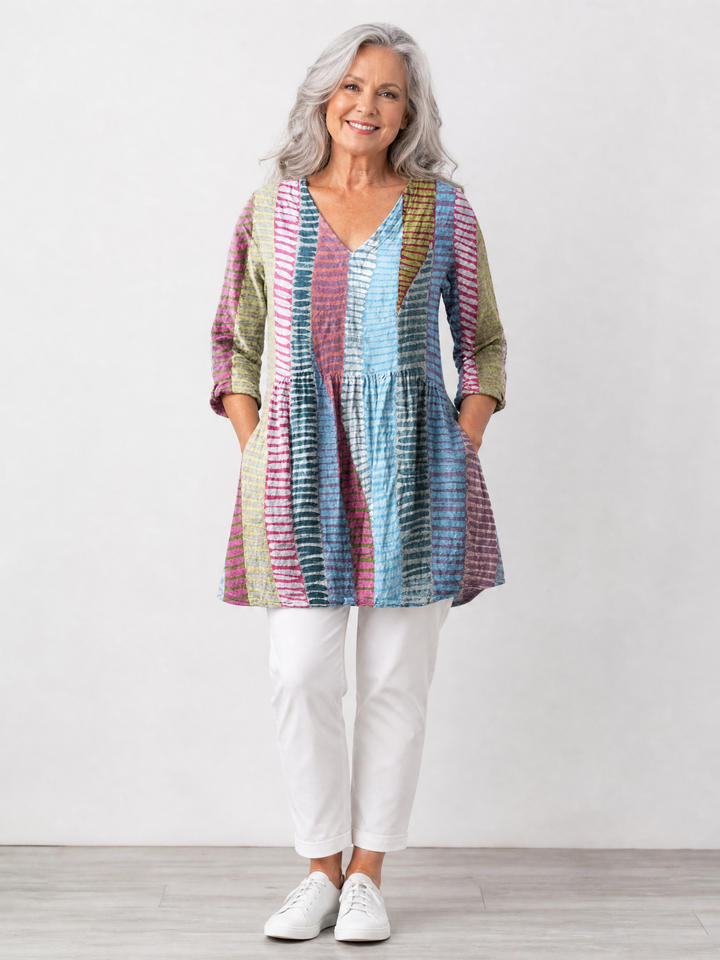 AMALIA™ - Long V-Neck Blouse