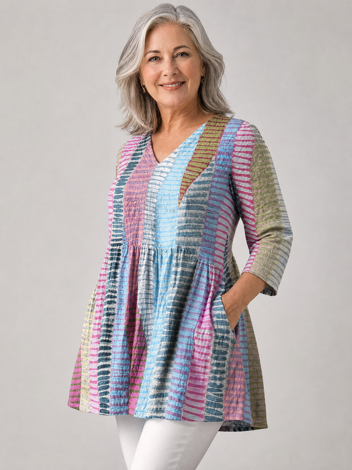AMALIA™ - Long V-Neck Blouse