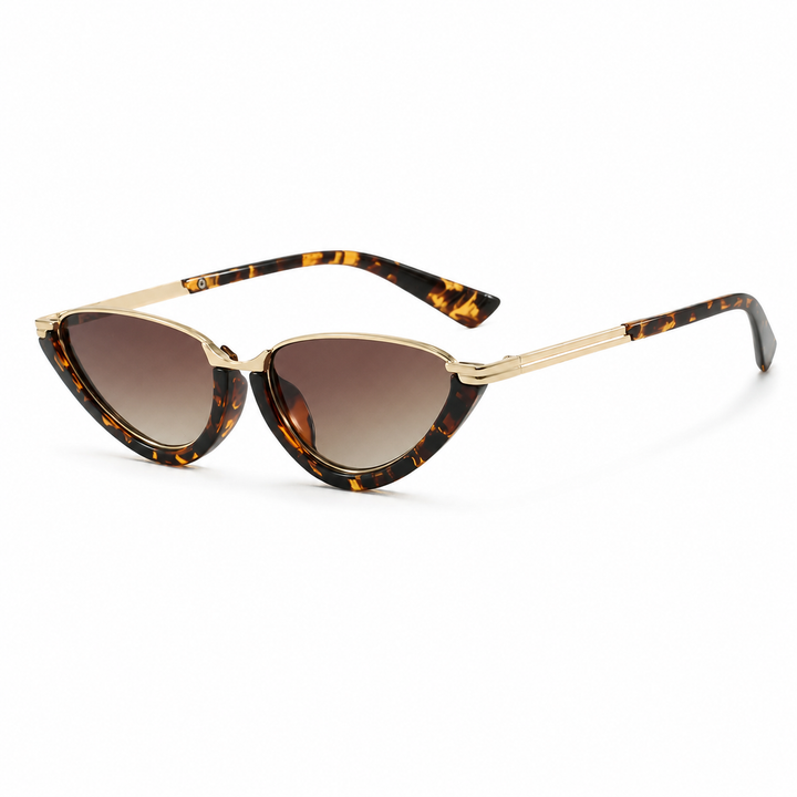 AURELIE Retro Cat-Eye Sunglasses Leopard